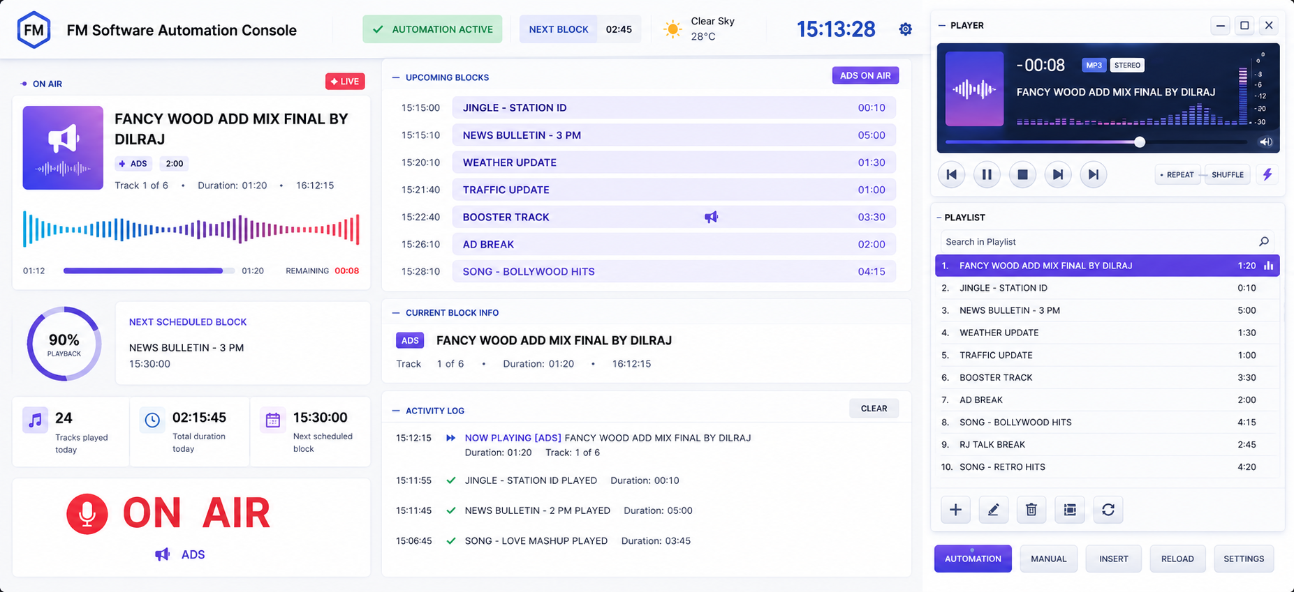 Live Broadcast Dashboard